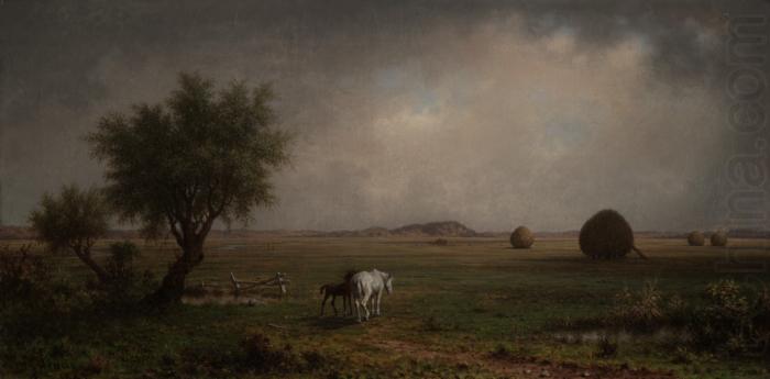 Mare and Colt in a Marsh, Martin Johnson Heade